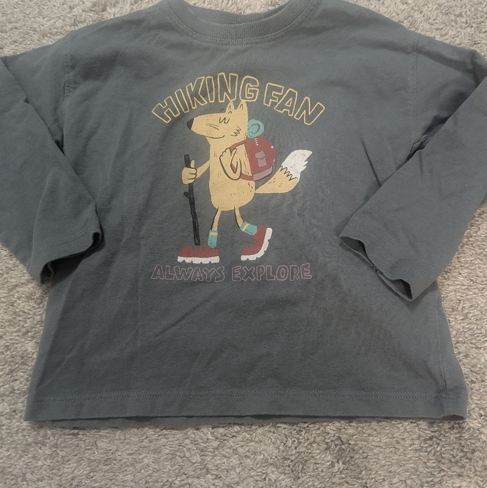 Zara Wolf Hiking Gray Long Sleeve Shirt